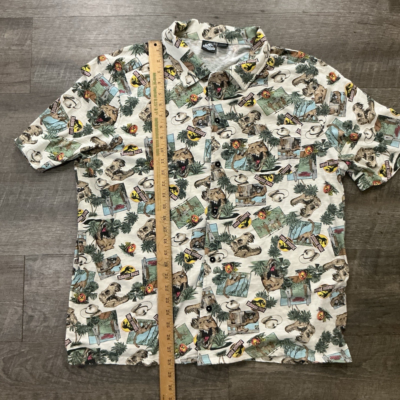 Jurassic Park Jurassic World Men’s XXL Button-Down Shirt Dino All Over Print image 4