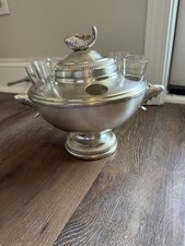 Vintage Caviar & Vodka Server, Silver Plated Figural Fish Handles