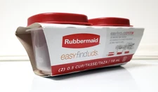 2-Pack RUBBERMAID Small 4oz CONTAINERS #7J53, Red Lids, NEW w/Tag Residue on Box