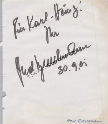 Original Autogramm Fred Bertelmann (1925-2014) /// Autogramm Autograph si 276480