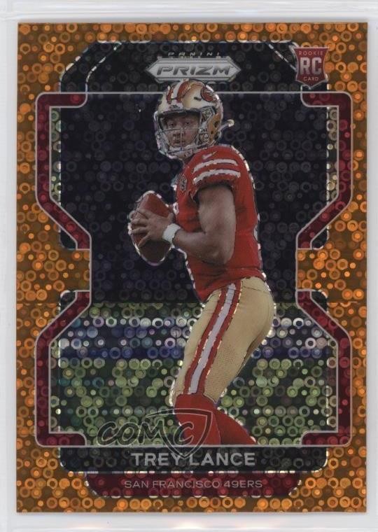 2021 Panini Prizm Rookie Orange Disco Prizm Trey Lance #333 Rookie RC 03b0