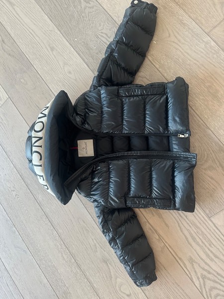 Black Moncler Kids Down Winter Jacket in Size 130