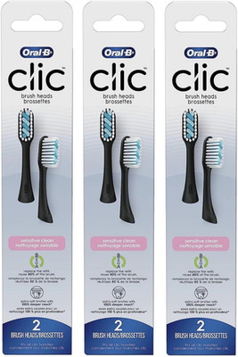 Oral-B Clic Toothbrush Sensitive Clean Replacement Brush Heads, Black, 2 Count (
