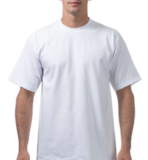 1 NEW PRO CLUB MEN'S BLANK HEAVY WEIGHT CREW NECK SHORT SLEEVE T-SHIRT XXL