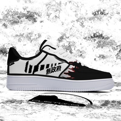 RARE Custom Korea Japan Street Style Flame Sneakers Custom Anime Shoes Air Force