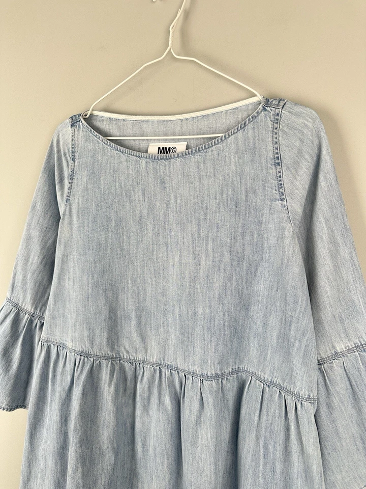 MAISON MARGIELA MM6 Dress 3/4 Sleeve Blue Size 42 IT - Image 4 of 4