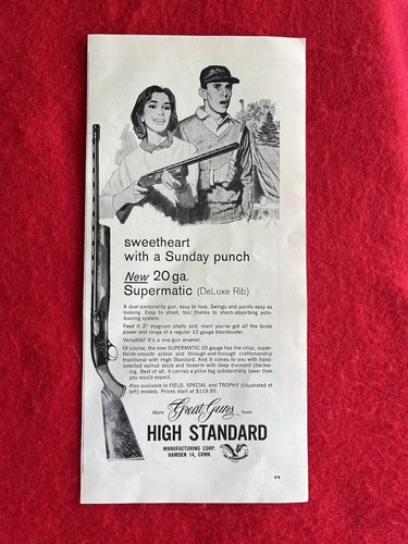 Vintage 1963 Print Ad High Standard 20 Gauge Supermatic Advertisement