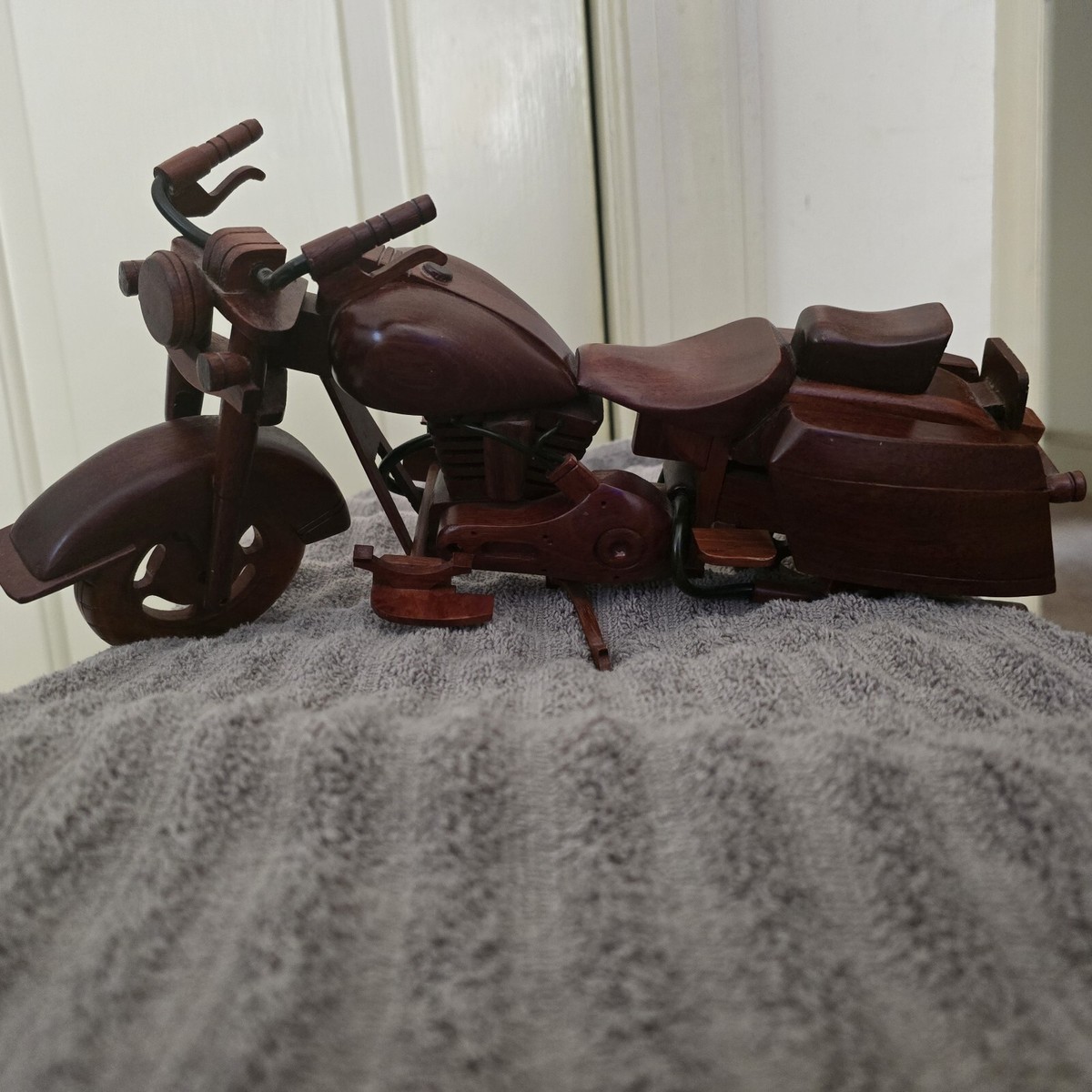 Wooden sculpture of Harley Davison, motorcycle. | eBay