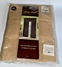 Linens N Things Linen Pleat Tailored Valance  80" x 17" Rod Pocket NEW! (1)