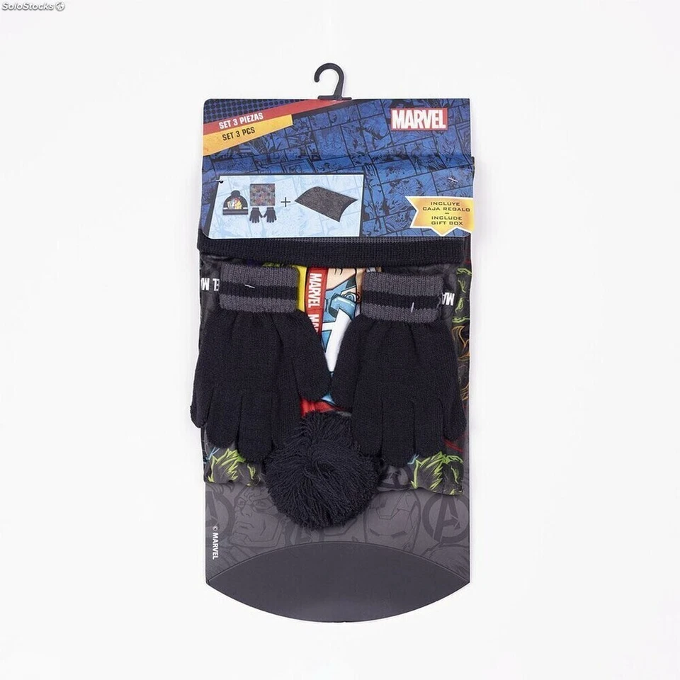 Avengers Superhéroes De 3-7anni Sombrero Pompón Con Cuello Guantes de Invierno - Imagen 4 de 4