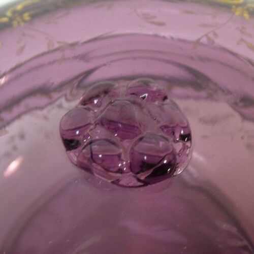 MOSER Art Glass Amethyst Box, Gilt Enamel Decoration, c. 1890 - Picture 3 of 11