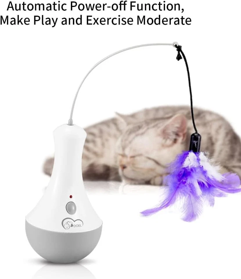 Cat Interactive Toys Funny Feather Kitten Teaser Indoor Play Automatic Toy Gift - Image 4 of 4