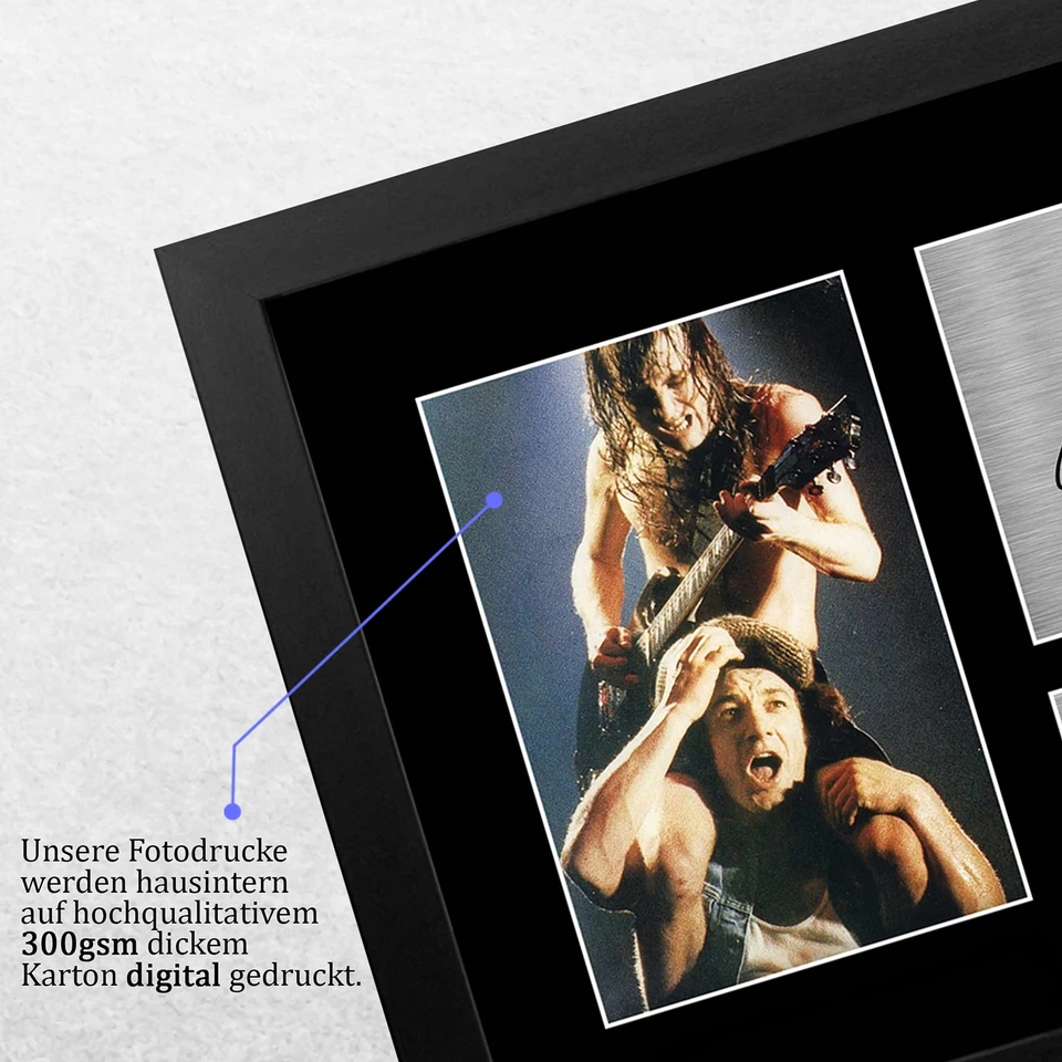Angus Young & Brian Johnson A4 Gerahmte Signiert Gedruckt Autogramme Bild Dru... - Bild 4 von 4