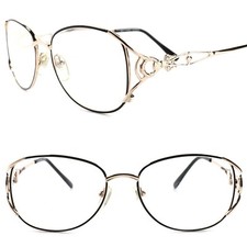 Classic True Vintage 80s 90s Stylish Fashion Womens Gold 1.75 Reading Glasses
