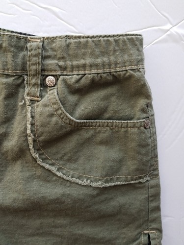 Girl's Green Mudd Shorts Size 10 Reg Heart Pockets Rhinestones Distressed Trim - Picture 9 of 11