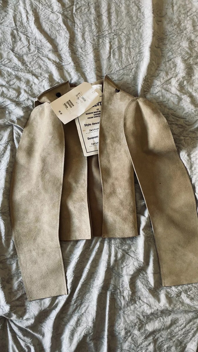 MAISON MARTIN MARGIELA H&M Beige Suede Leather Jacket Size 2