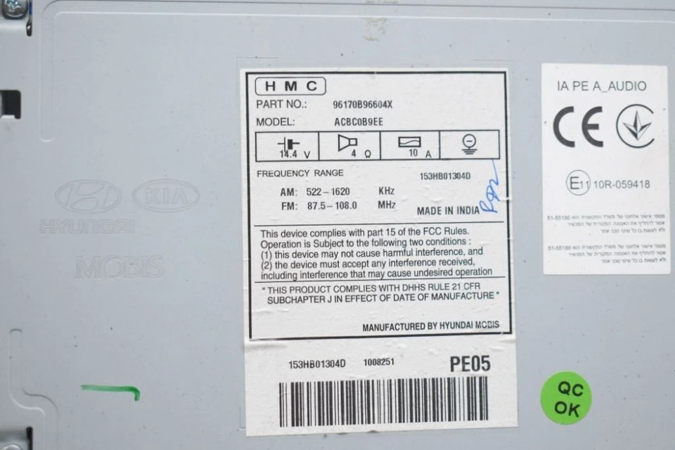 RADIO BLUETOOTH MP3 HYUNDAI I10 BA IA 1.0 B4961-69070 - Imagen 4 de 4