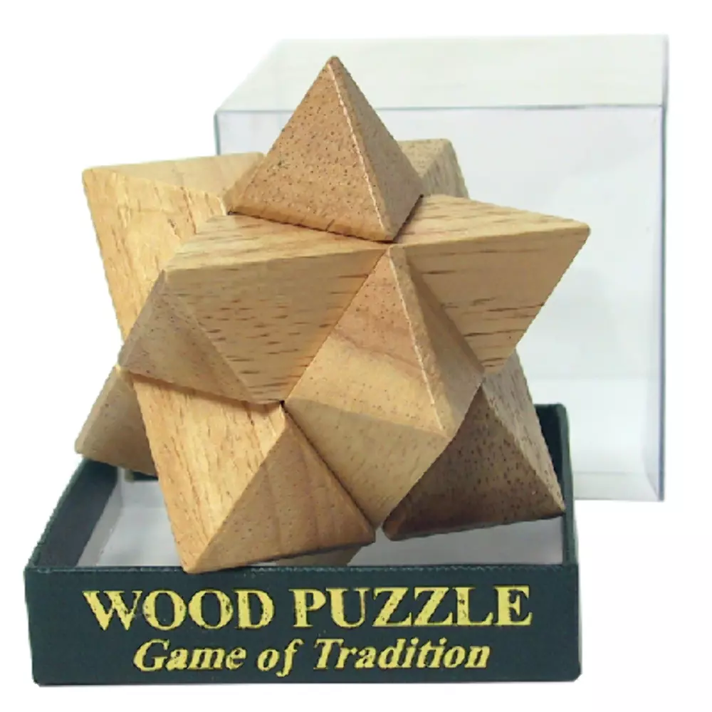 Wooden Toy : Diamond Cube Puzzle small the Organic Natural Puzzle