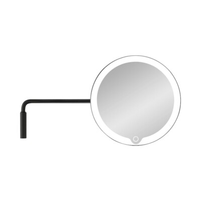 Blomus Modo Wall Mounted LED Vanity Mirror, H 6.3''XB 7.9''XT 12'', Black - 66352