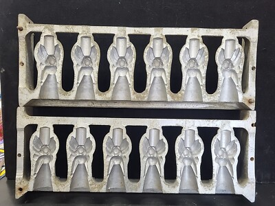 Vintage Large 6 Winged Angels Hinged Cake Ice Cream Chocolate Molds Wax Fun