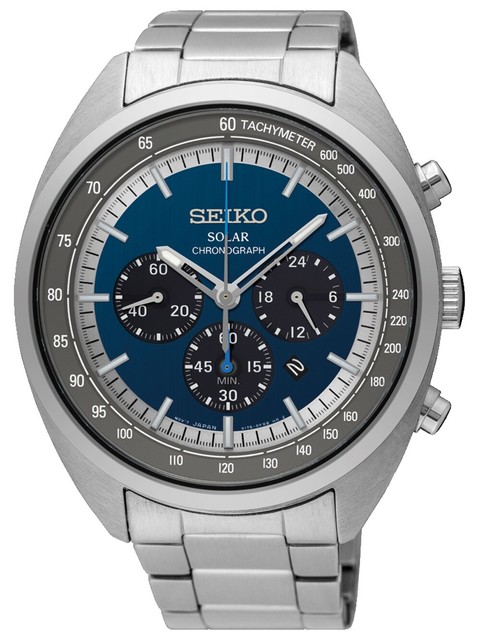 seiko solar chronograph blue