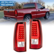 For 2003-2006 Chevy Silverado 1500 Gmc Sierra Red Led Tail Lights Brake Lamps
