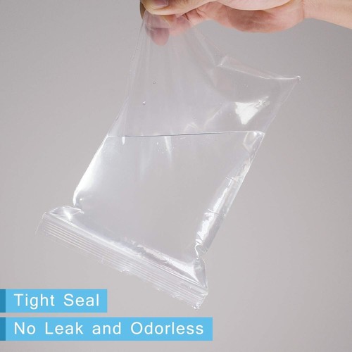 100 Pcs 6" x 9" Mini Clear Leakproof Resealable Zip Bags For Cards Envelopes - Picture 3 of 5