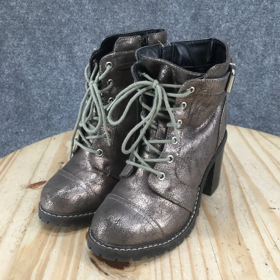 Diba Boots Womens 6 M Darryn Cap Toe Ankle Booties Bronze Taupe Faux Leather - Image 3 of 4