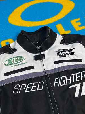 Mens Vintage Speed Fighter Fast Lane Racing Jacket size XL | eBay