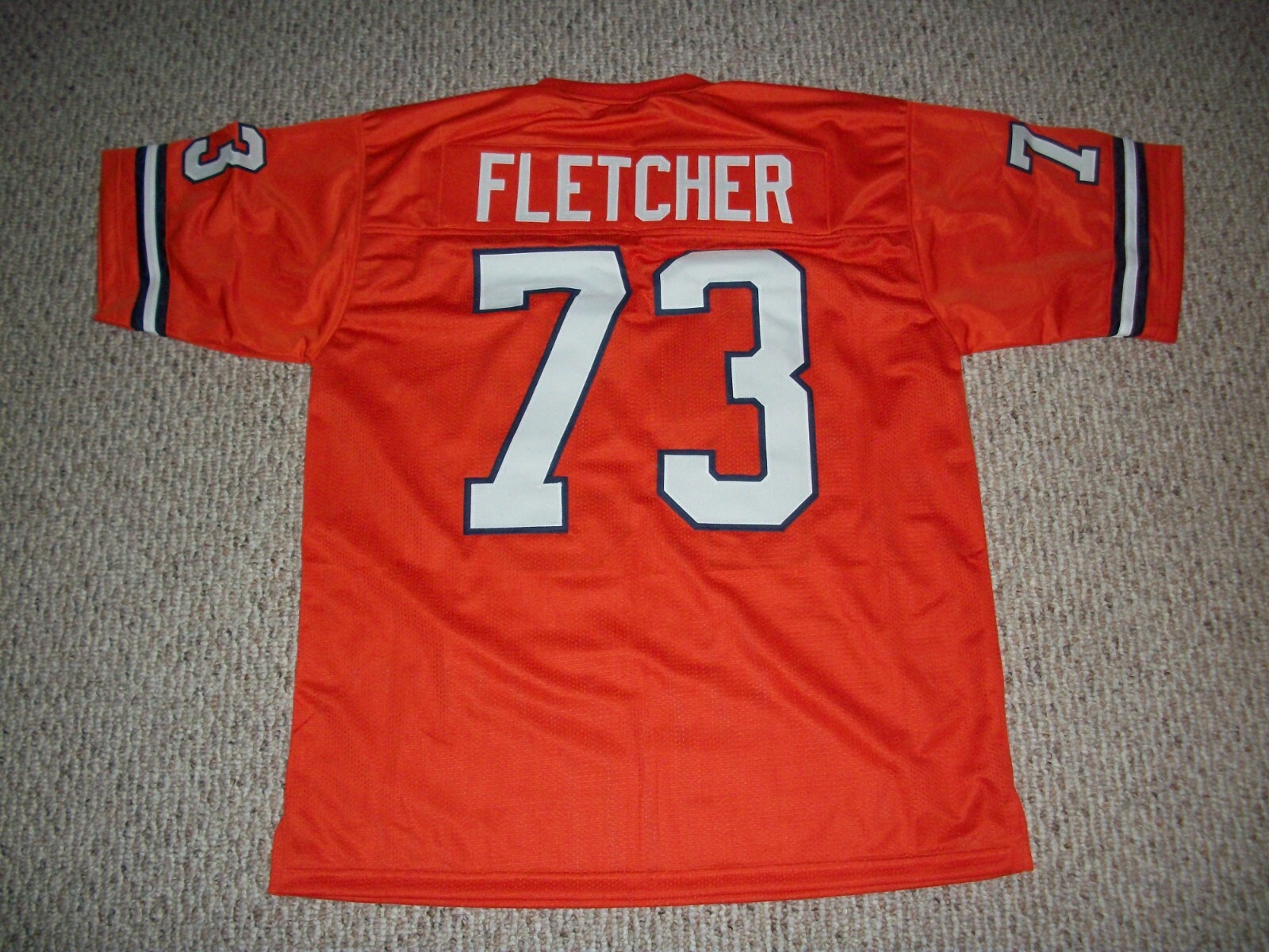 SIMON FLETCHER Unsigned Custom Denver Orange Sewn Football Jersey Size S-3XL