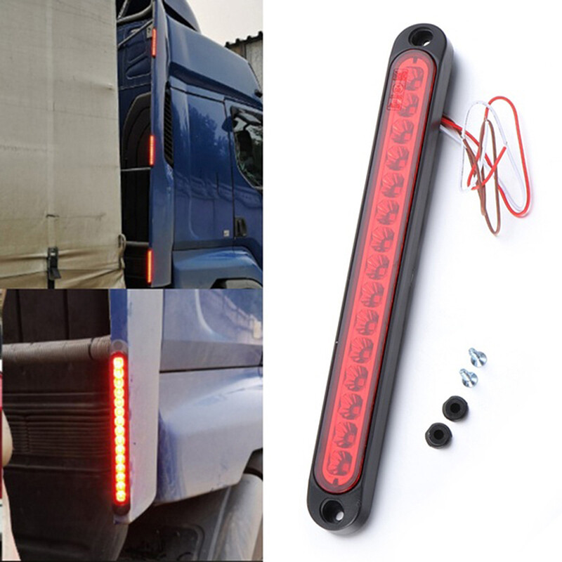 25CM 15 LED Red Sealed Trailer Truck RV Stop Tail Rear Brake Turn Light Bar *xd eBay