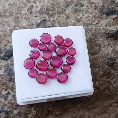 16.5 Ct Natural Purple Pink Rhodolite Garnet Smooth Flat Round Shape 19 Pcs Lot