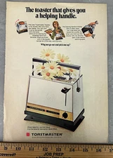 Vintage TOASTMASTER B180 MCM Mid Century Toaster Print Ad Advertising 1969 60s
