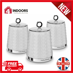 morphy richards tea coffee sugar canisters black