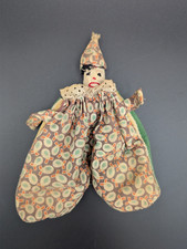 Girl Bean Bag Doll Antique Hand  Made americana Clown Cloth