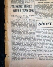 May Otis Blackburn Great Eleven Club Cult WILLA RHOADS Corpse Dug 1929 Newspaper
