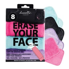 Erase Your Face Reusable Cleansing Makeup Removing Cloths 8 Count Set