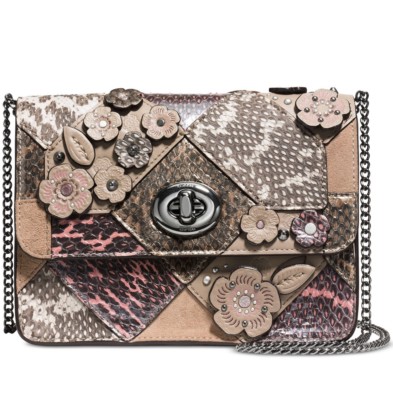 Coach 12071 Bowery Crosbody In patchwork Leather & Snake Dk/ Multicoloe Small
