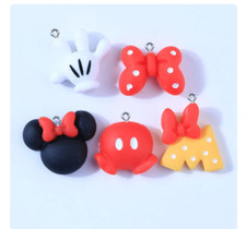 50pcs cartoon mickey minnie cute resin Charm Pendant DIY Jewelry Making