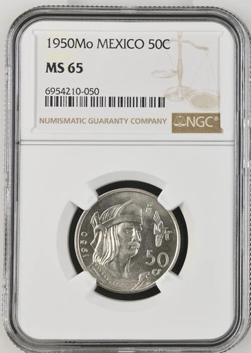 1950 Mo Mexico 50 Centavos NGC MS 65