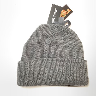 Hot Topic Hat MHA Chibi Deku Peeking Beanie Knit Gray Winter My