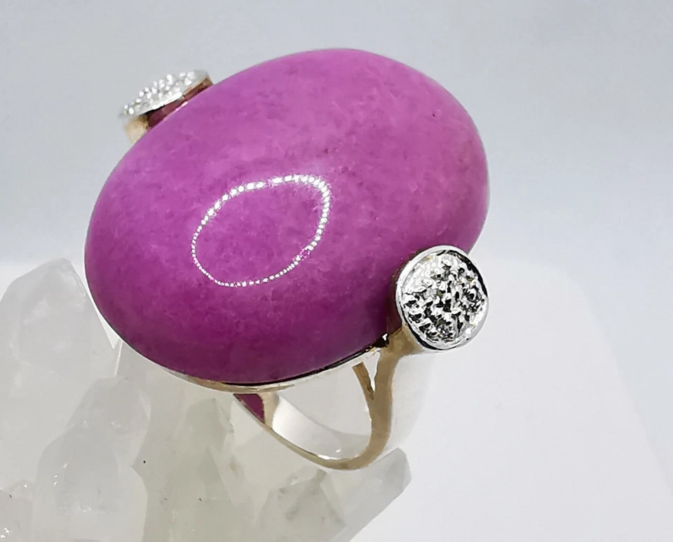 Damen Ring Silber 925 mit Achat Lila  Edelstein fast Neu Gr. 59 - Bild 2 von 4