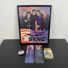 Vintage NSYNC Glass Bookmark Calendar Pin Merchandise Lot Winterland 1999 -RARE!