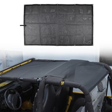 1x Roof Sunshade Top Bikini Cover Anti-uv Shade Mesh For Jeep Wrangler Tj 97-06