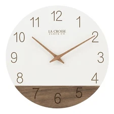 404-3630B La Crosse Clock Co. 12" MDF Dial Open-Faced Sierra Analog Wall Clock