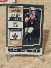 2023 Contenders Optic Derek Carr Season Ticket Base #40 - Saints