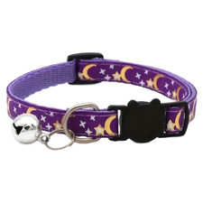 Purple Astrology Collar Kitty Cat Puppy Dog Breakaway Bell Adjustable Moon Star