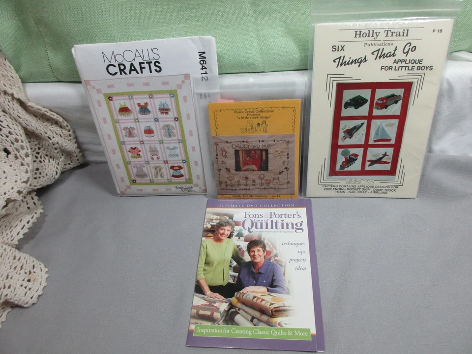 Lot of 6 quilting patterns 1 stitchery McCalls M6412 Good Ole Singer T-shirt qui - Image 2 of 2