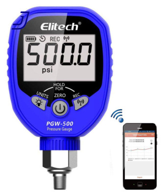 PGW-500 Wireless Digital Pressure Gauge with Temperature App Alerts for HVAC Sys