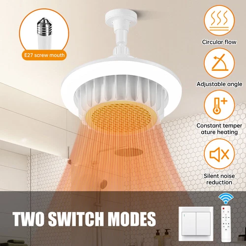 600W Ceiling Heater with LED Light Electric Bathroom Kitchen Heating Fan Remote - Picture 2 of 13